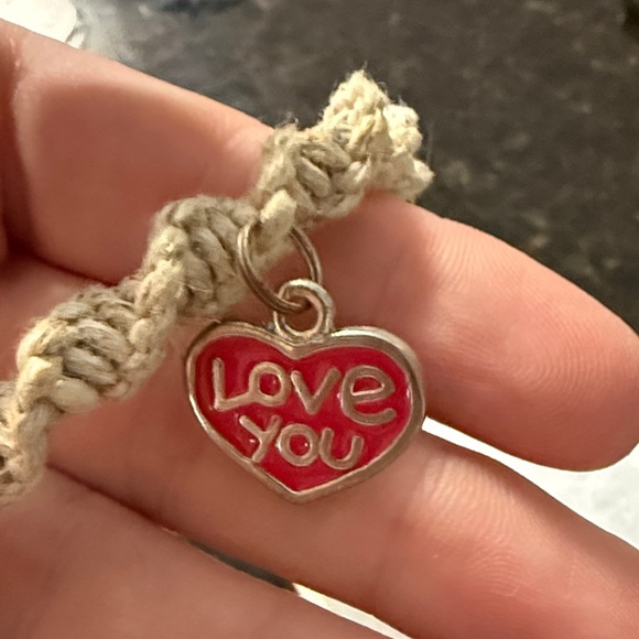 Heart Charm Anklet - Love You! - Picture 3 of 3